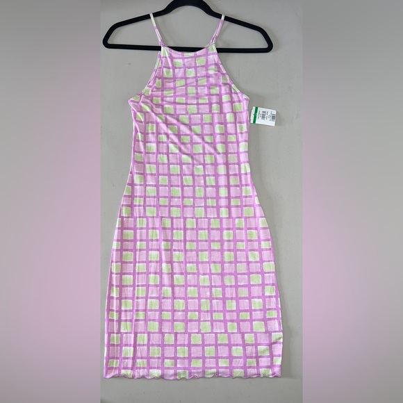 💗 NWT! BP Pink Plaid Jersey Dress - Picture 6 of 7